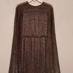 CALVIN KLEIN Gold Cape Dress Size 10